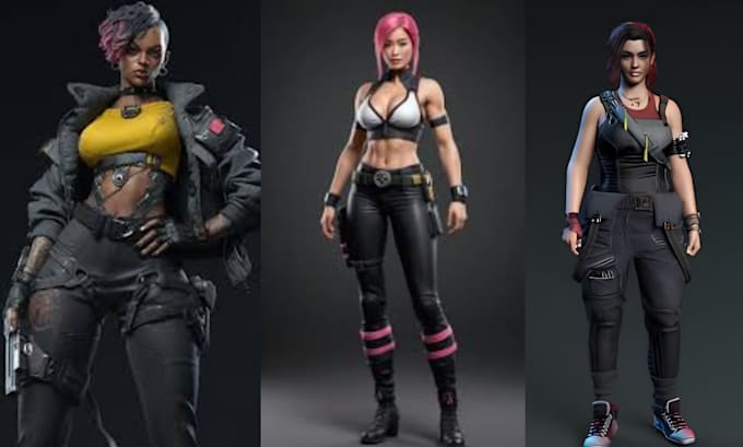 realistic 3d character model 3d game character stylized for unity unreal engine