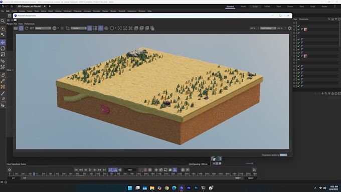 3d environment, terrain landscape, 3d topography, game environment 3d print