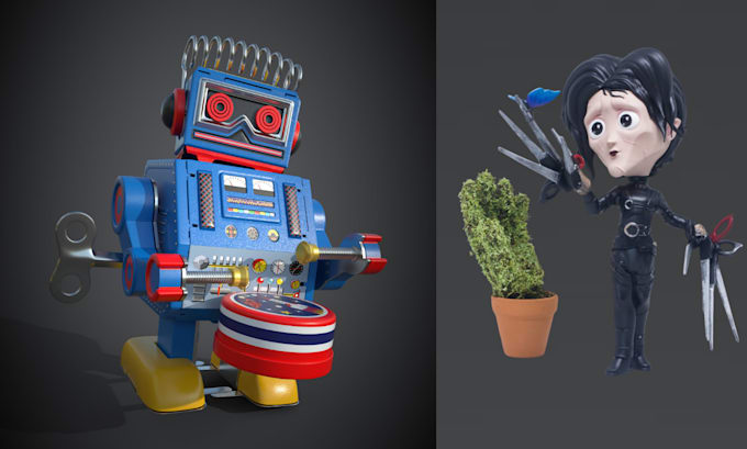 create, design 3d toy art, articulated doll, flexible model, 3d cute characters