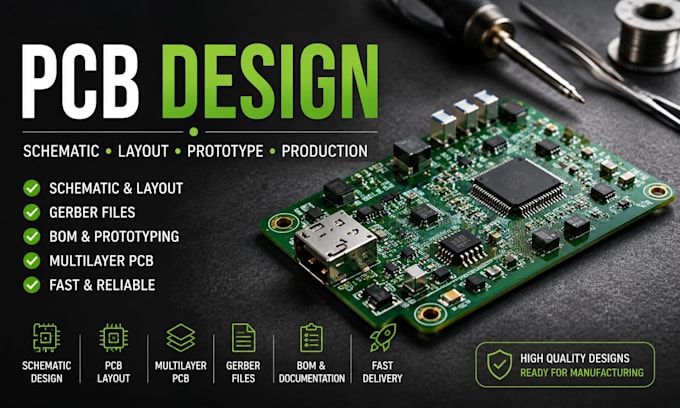 pcb design, pcb layout, circuit design, schematics, multilayer pcb, esp32, iot