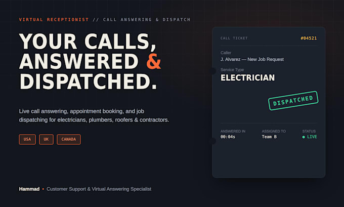 be your virtual receptionist for call answering and appointment booking