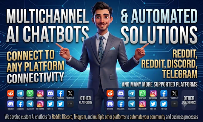 develop custom reddit, telegram, or discord automation bots using python