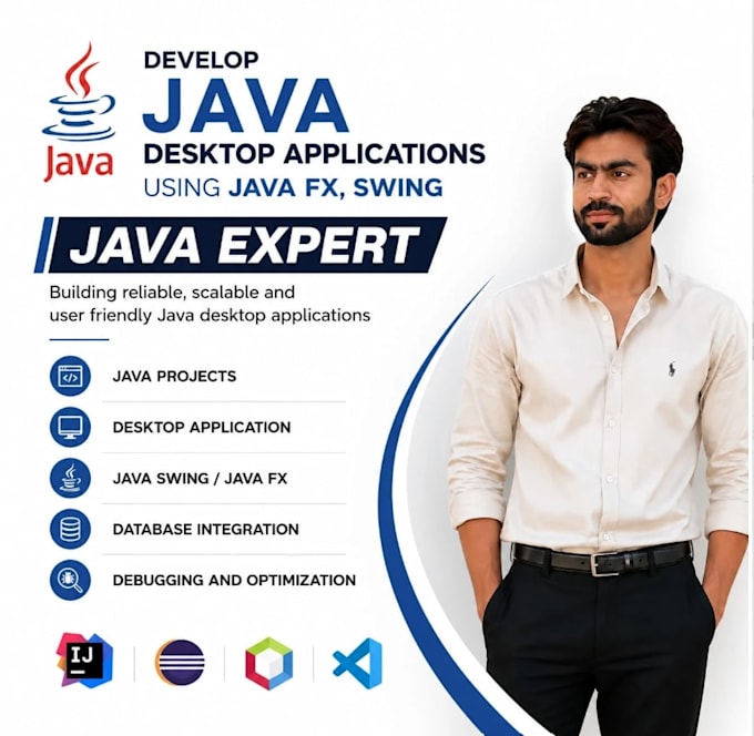 develop java desktop applications using javafx, swing