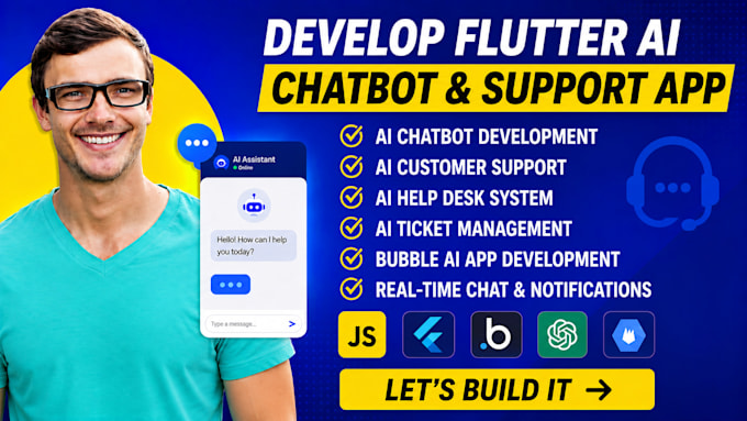 develop flutter ai chatbot ai customer support ai help desk bubble app