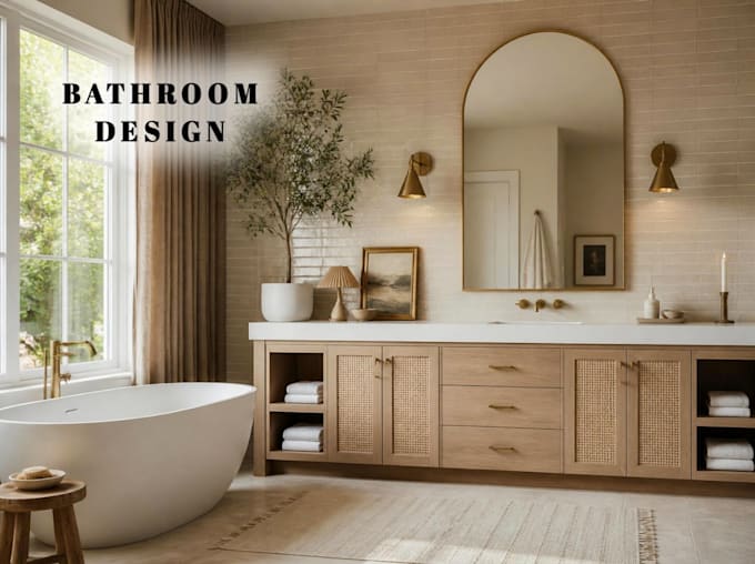 do bathroom interior design with realistic 3d renderings