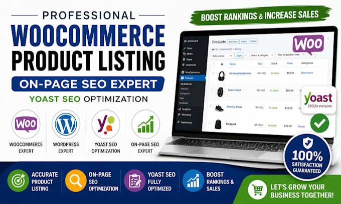 woocommerce product listing and yoast SEO specialist