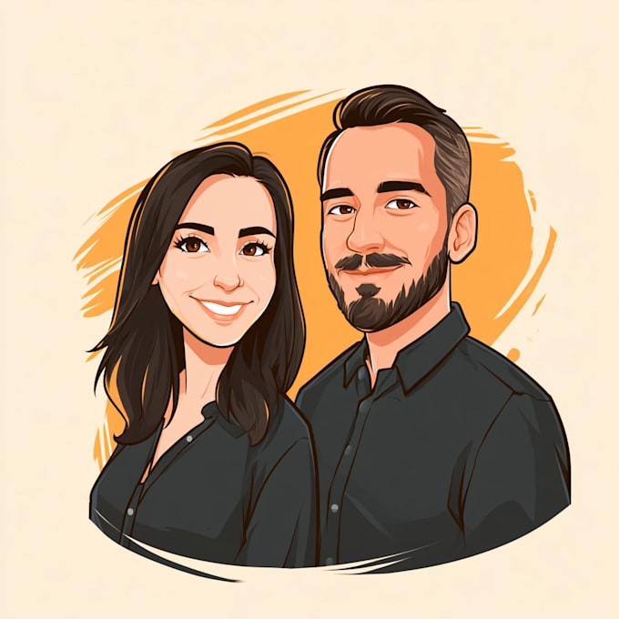 draw cartoon vector portrait with your face