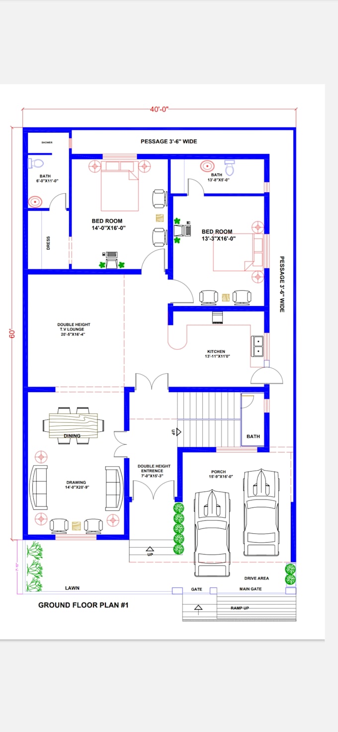 draw professional 2d floor plans and architectural drafting in autocad