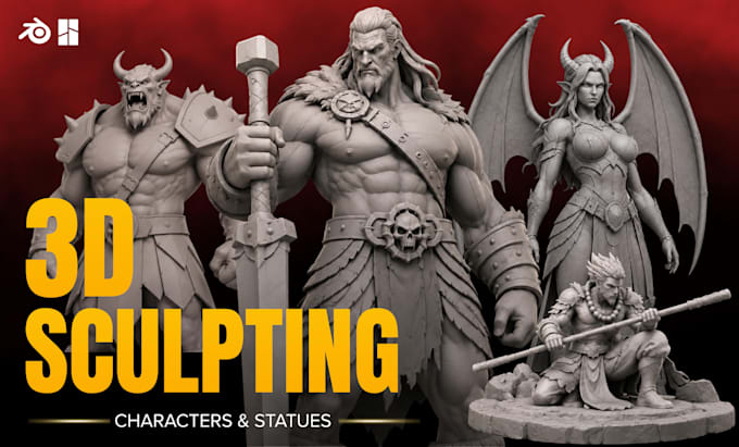 create 3d sculpting, 3d character modeling and character sculpting for 3d print