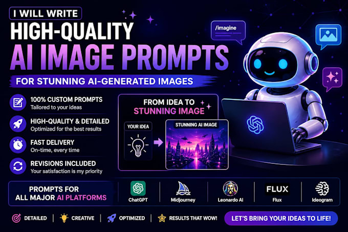 write high quality ai prompts and stunning ai generated images