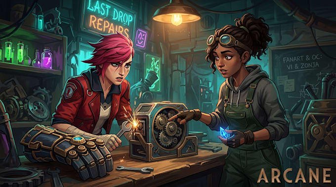 draw arcane fanart and original characters