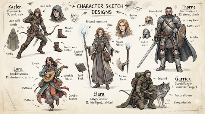 sketch your character concept or anything