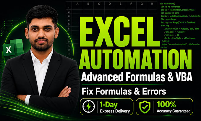 fix advanced excel formulas and do spreadsheet automation