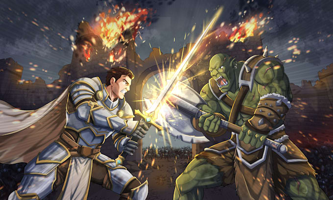 draw fantasy illustration, concept art, and game art
