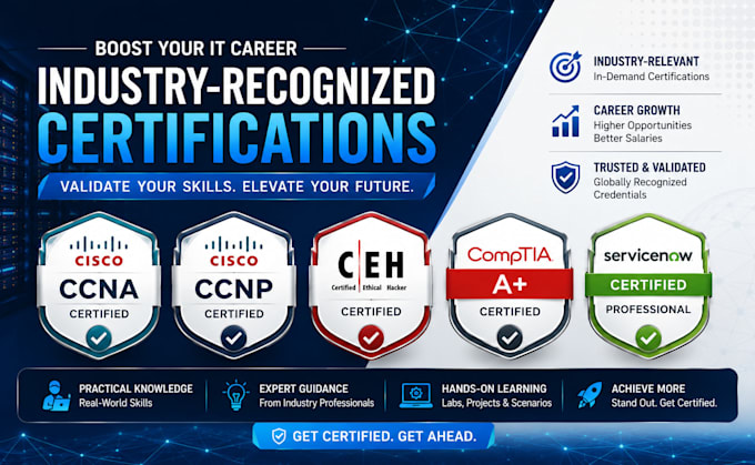 help you pass comptia, ccna, ccnp, ceh and servicenow certifications