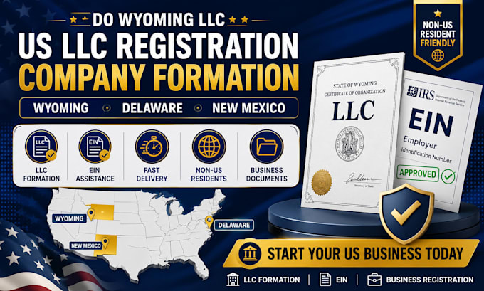 register US llc with ein registered agent and business address for non resident