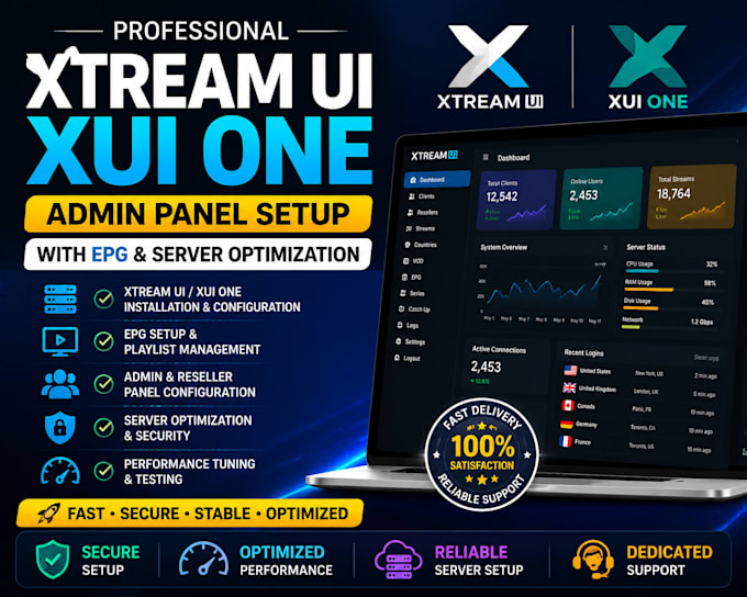 configure xtream UI xui one admin panel with epg and server optimization