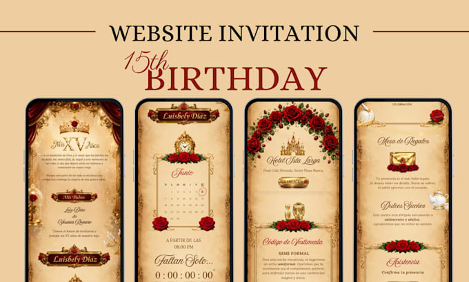 create an interactive digital 15th birthday invitation