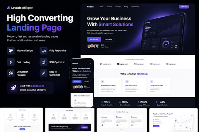design a high converting landing page using lovable ai