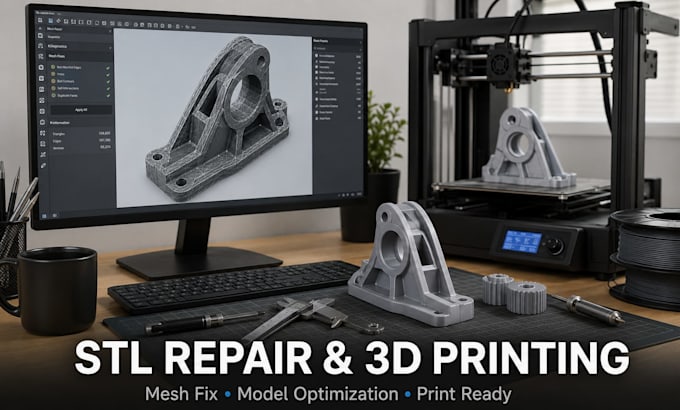 repair stl file, fix mesh errors, make 3d model printable for 3d printing