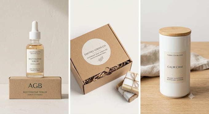 design minimalist and eco friendly product packaging and label