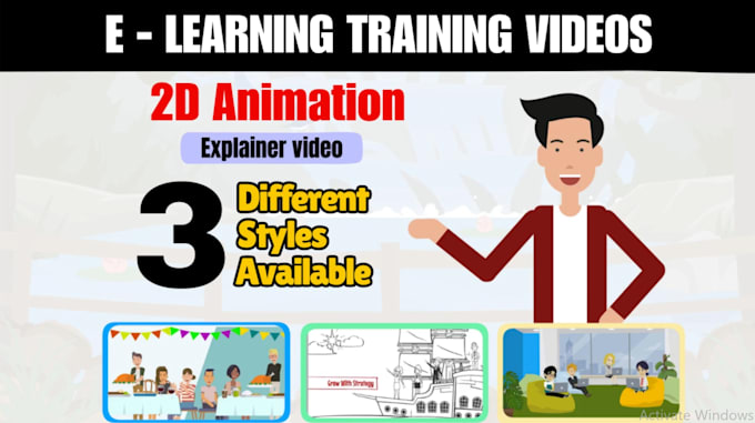 create animated explainer elearning course video and training video