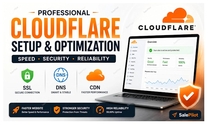 setup cloudflare SSL, CDN, dns, caching and website security