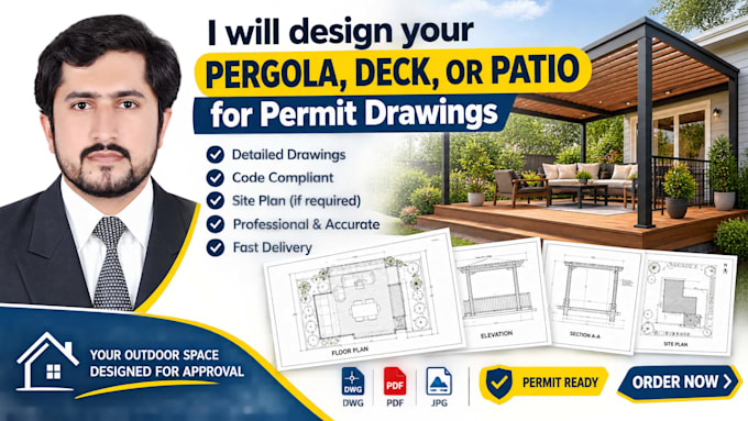 design your pergola, deck or patio drawings for permit