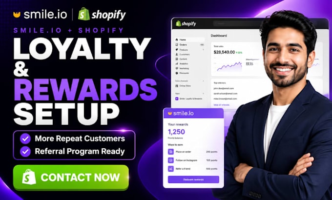 setup smile io loyalty rewards referral program shopify store customer rewards