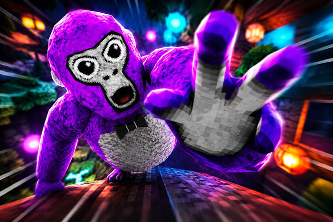 create a high CTR 3d gorilla tag thumbnail and custom pfp