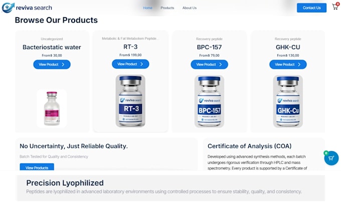 build peptide shopify store research peptide website supplement website peptide