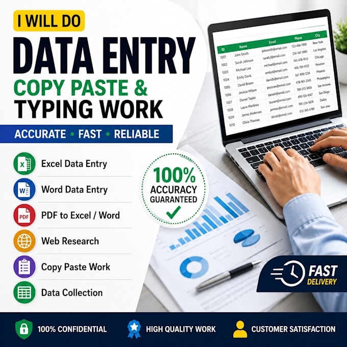 do accurate data entr excel data cleaning copy paste