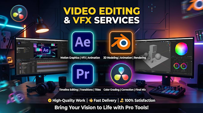 do video editing and custom motion graphics animations