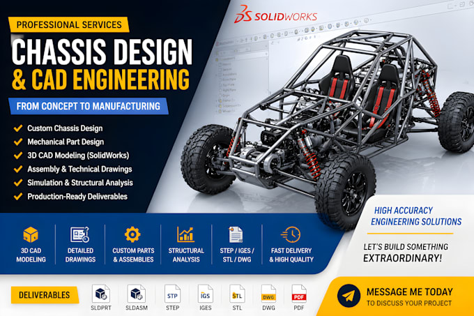 do car chassis design, solidworks cad engineering and mechanical design