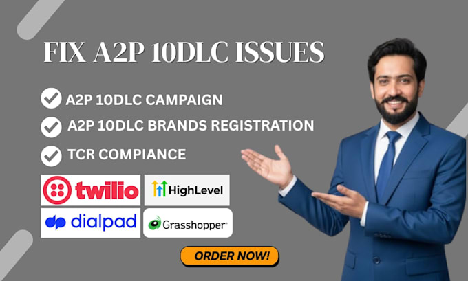 set up a2p 10dlc for gohighlevel a2p 10dlc, twilio a2p 10dlc, tcr registration