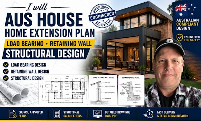 aus house home extension plan load bearing retaining wall structural design