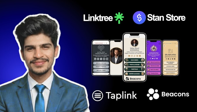 design a professional linktree, beacons, or stan store bio link