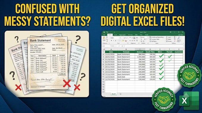 convert bank statement to excel or scanned pdf data extract