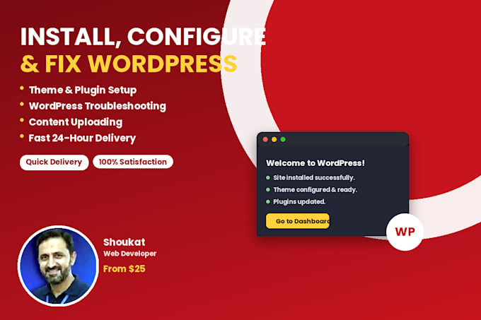install wordpress and setup theme quickly