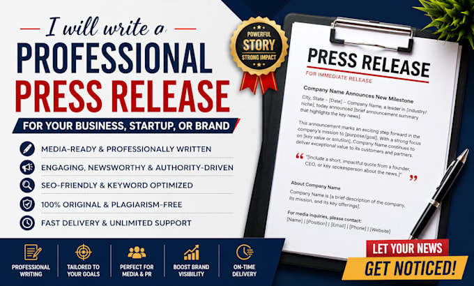 write and distribute a professional press release for your business