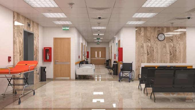 create professional 3d hospital design, medical clinic layout, and rendering