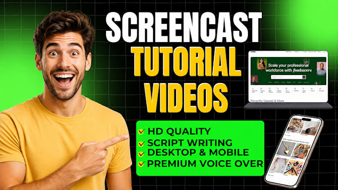 create screencast tutorial video, how to video, for website, app and saas