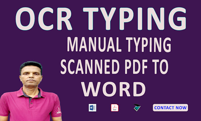 do ocr typing and scanned PDF conversion