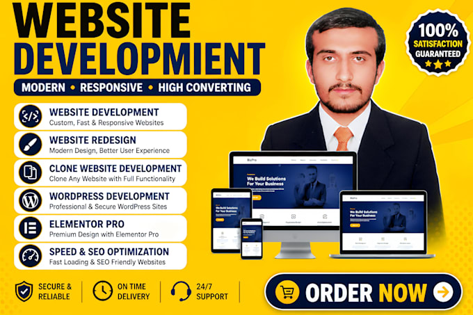 develop website, redesign website, clone website, wordpress, elementor pro