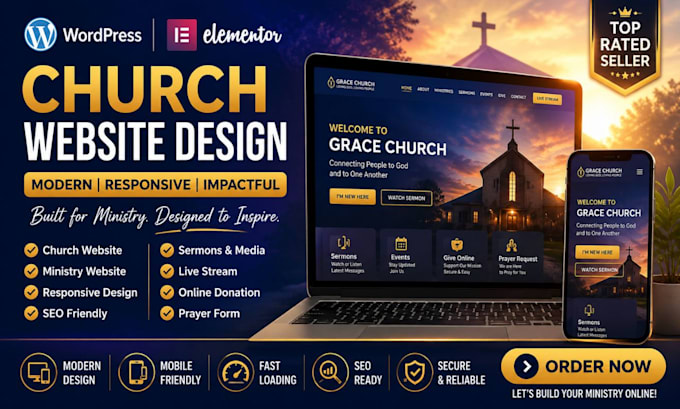 create a responsive wordpress church website