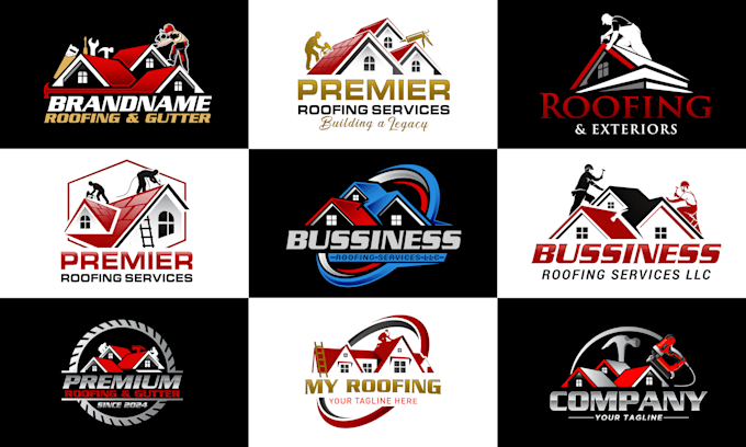 design a professional roofing, construction, and home logo