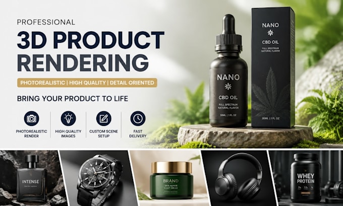create photorealistic 3d product rendering and product visualization