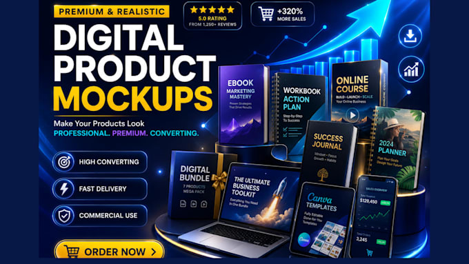 design digital product mockups for your brand