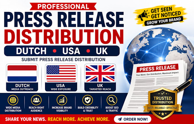 distribute uk press release distribution, usa dutch press release distribution