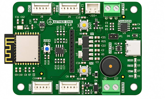 review pcb, schematic, fix errors and perform dfm analysis for manufacturing